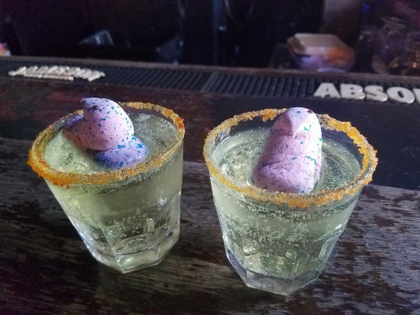 Champagne, rimmed with sugar and garnished with a peep! Photo by Rob Steiger